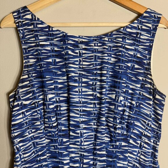 Kate Spade Sonja Striped Dress Women's 8 Blue White Fit & Flare Pleated Pockets - Picture 4 of 10